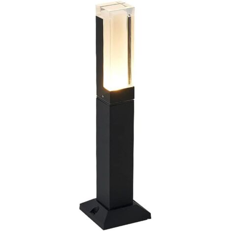 Colonne lumineuse d'extérieur moderne et robuste en aluminium, en acrylique, à LED, imperméable, pour jardin, terrasse, couloir, villa, pelouse (hauteur : 40 cm)