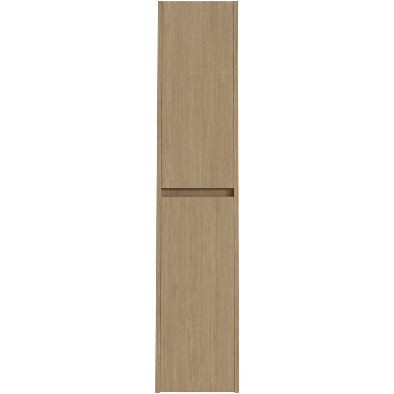 Colonne Meuble de salle de bain en mélamine coloris chêne - Longueur 30 x profondeur 27 x Hauteur 140 cm Pegane