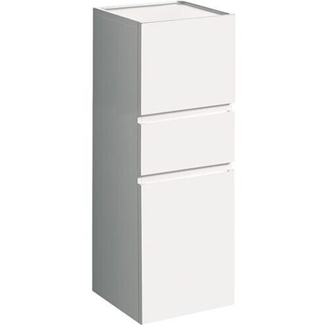 Colonne mi-haute H105 Geberit Renova Plan 2 portes 1 tiroir Blanc brillant - GEBERIT 501.922.01.1