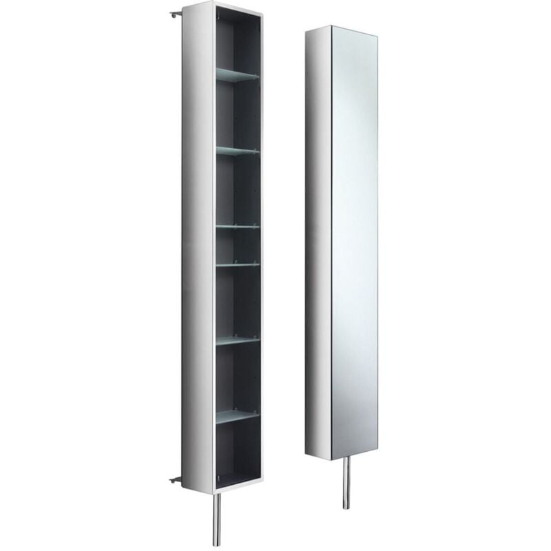 Cristina Ondyna - Armoire inox tournante 6 étagères avec miroir