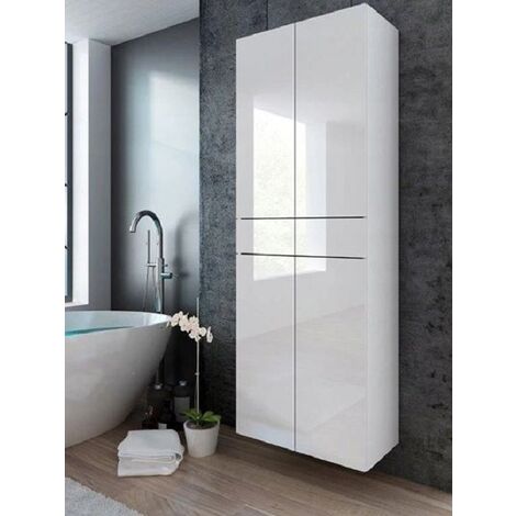 Colonne Pureza 60 cm - Blanc Laqué/BM salle de bain suspendue ou posée