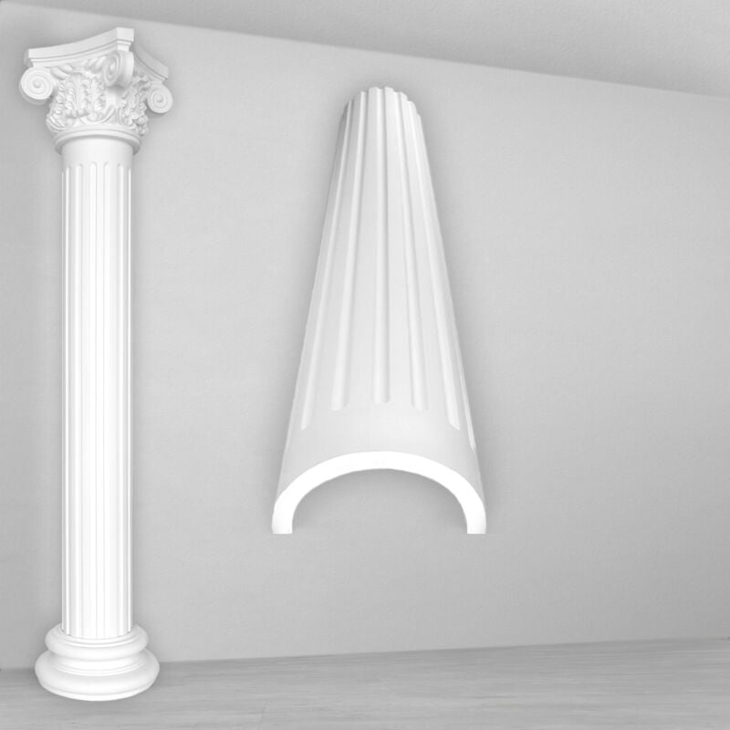 Hexim Perfect - Colonne ronde cannelée anti-chocs sélection d'ensemble 300mm N3330: Demi-colonne, Shank