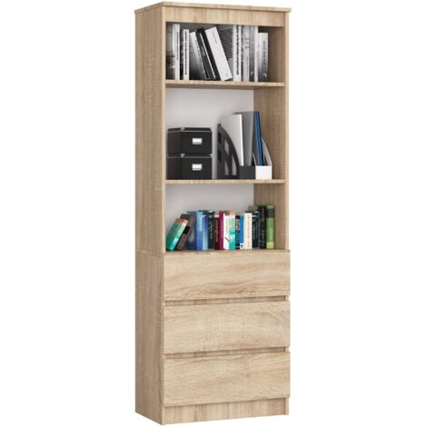 Colonne salle de bain, 2 portes, 140 × 30 × 30 cm, Chêne Sonoma, blanc mat