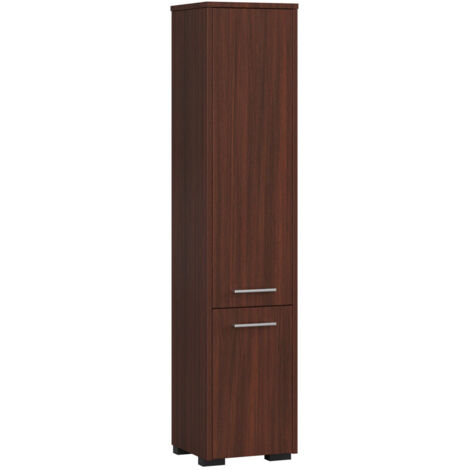 Colonne salle de bain, 2 portes, 140 × 30 × 30 cm, wengé