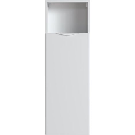 Colonne salle de bain en mélamine coloris blanc laqué mat - Longueur 40 x profondeur 26 x Hauteur 120 cm -PEGANE-