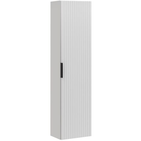 Colonne salle de bain NOXERA – 1 porte – Coloris blanc mat – Hauteur 140 cm – À suspendre