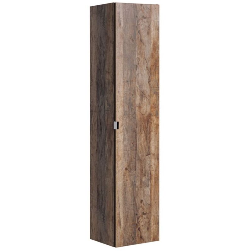 Colonne salle de bain VANTA chêne foncé 160 cm – Meuble suspendu avec porte, tiroir et étagères Colonne salle de bain VANTA chêne foncé 160 cm – Meuble suspendu avec porte, tiroir et étagères