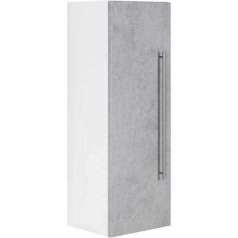 Colonne SANTINI 100cm blanc mat avec porte en Aspect Béton - aspect béton