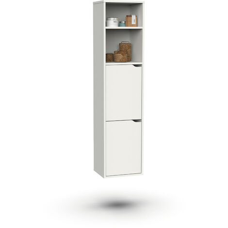 Colonne SDB coloris blanc - Hauteur 150 x Longueur 36 x Profondeur 30 cm - PEGANE -