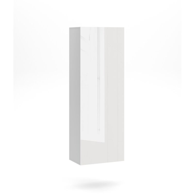 Meublorama - Colonne suspendu design never, 1 porte, 40cm, blanc