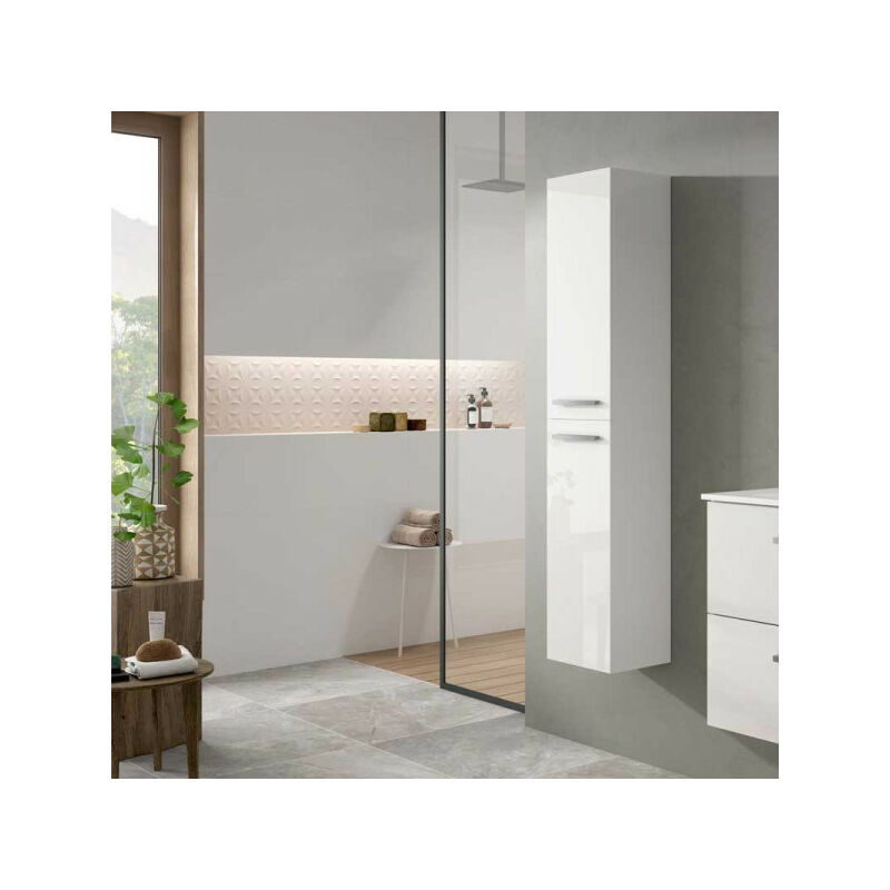 Colonne suspendue 2 portes Blanc brillant - ticly - l 30 x l 25 x h 150 cm