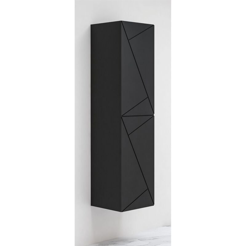 Colonne suspendue Ancodesign 1 porte Anconetti Noir mat- 140x35cm