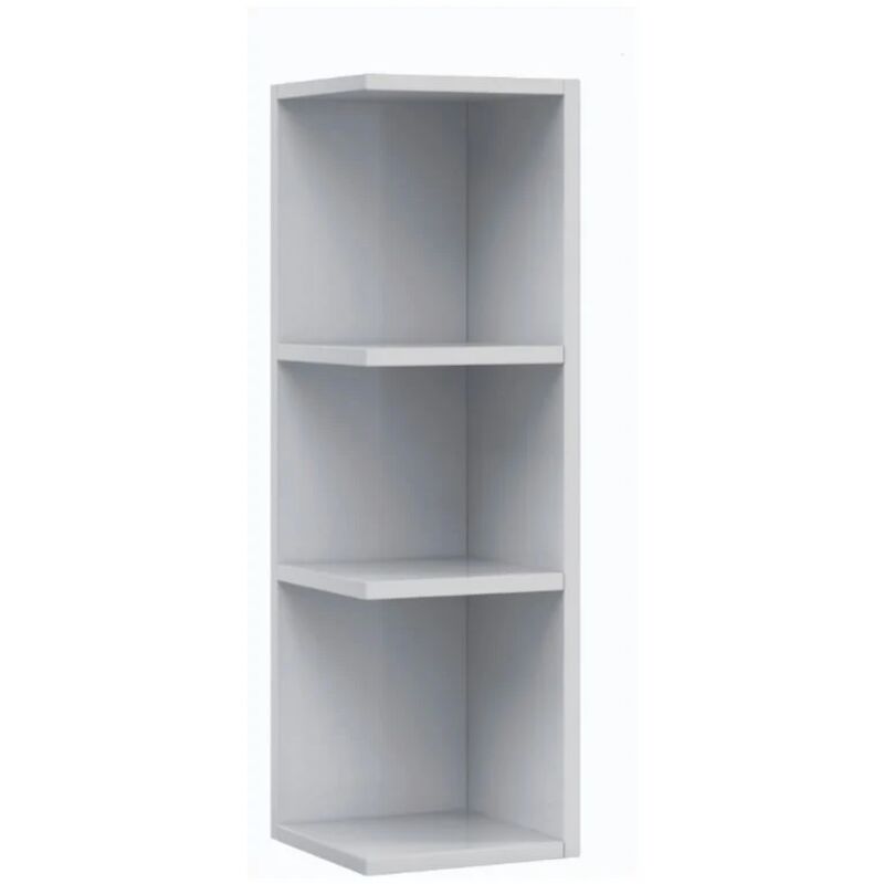 Colonne suspendue 20x65 cm blanc brillant avec trois étagères d'angle - Rodi