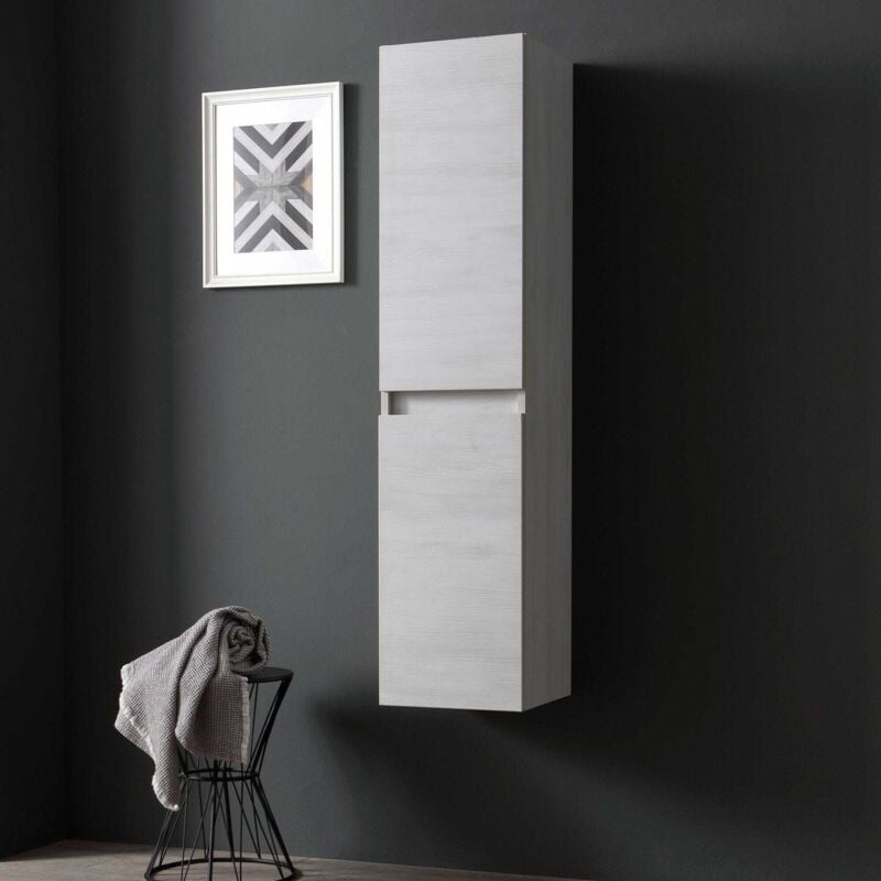 Colonne Suspendue Pour Meubles De Salle De Bains Avec Portes Finition Promenade Berlin