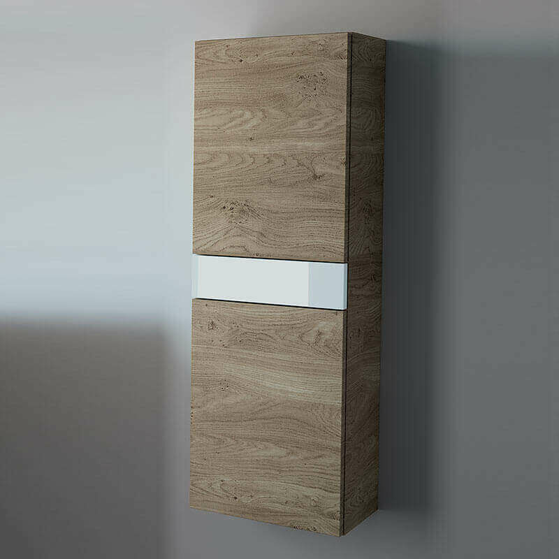 

Columna de baño suspendido reversible 110 cm Kubic en roble natural con 2 puertas