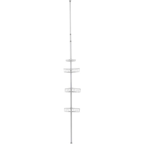 Colonne telescopique metal peint 4 etageres - gris - Tendance