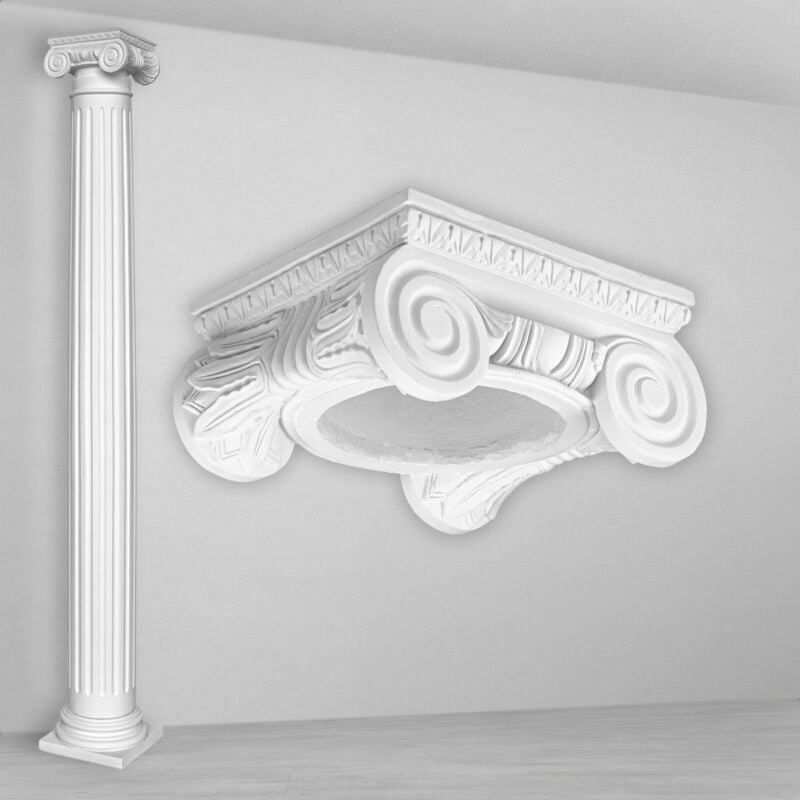 Colonnes et demi-colonnes rondes cannelées stucco sélection 152mm N3215: Colonne complète, Chapitre