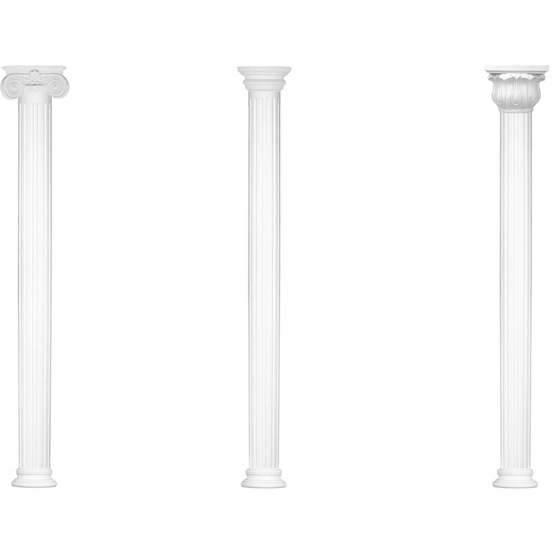 Hexim Perfect - Colonnes et demi-colonnes rondes cannelées stucco sélection 180mm N3318: Colonne complète, Chapitre