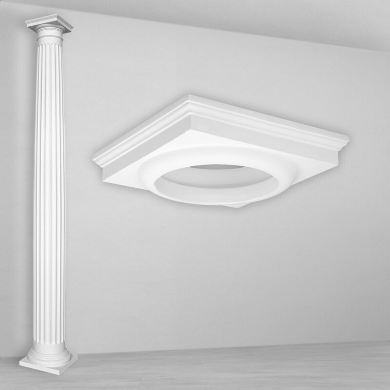 Colonnes et demi-colonnes rondes cannelées stucco sélection 203mm N3120: Colonne complète, Chapitre