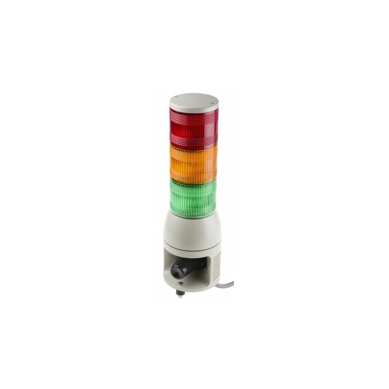 Schneiderelectric - Colonnes lumineuses pré-configurées à led Feu Flash, Fixe, Rouge / Vert / Ambre avec Sirène, série Harmony XVC1, 24 v ( Prix pour