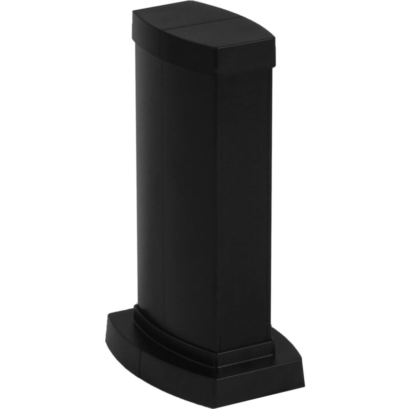 Colonnette à clippage direct 2 compartiments hauteur 0,30m couvercle pvc et corps en alu noir RAL9017 Legrand 653022