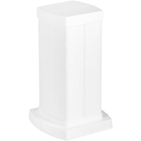 Colonnette à clippage direct 4 compartiments hauteur 0,30m couvercle PVC et corps en alu blanc RAL9003 LEGRAND 653040