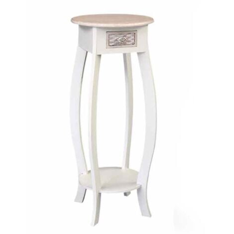 ARGONAUTA COLONNINA CHARM CON TOP TONDO 32X32X80 CM BIANCO E CREMA