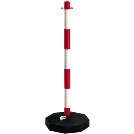 COLONNINA SEGNALETICA BIANCA/ROSSO CON BASE RIEMPIBILE  H. cm. 90 10.00 pz
