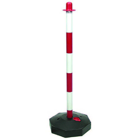 Colonnina segnaletica in plastica bianco/rossa - cm.90h.