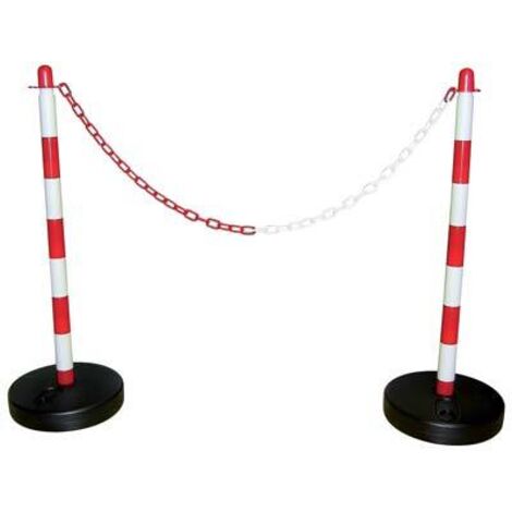 COLONNINA SEGNALETICA - PLT BIANCO/ROSSO H.CM 90 BASE A RIEMPIRE- 2 pezzi