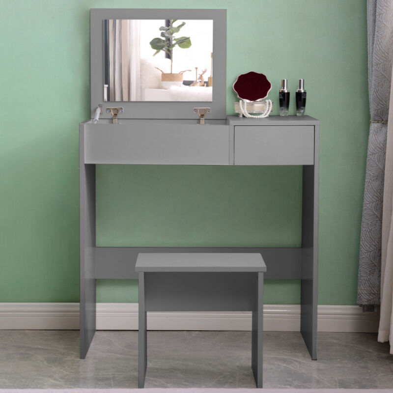 

Tocador de maquillaje ahorra espacio gris Nicole Grey