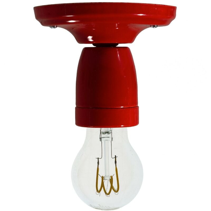 

Creative Cables - Color, lámpara de pared o techo de porcelana | Sin bombilla - Rojo - Rojo