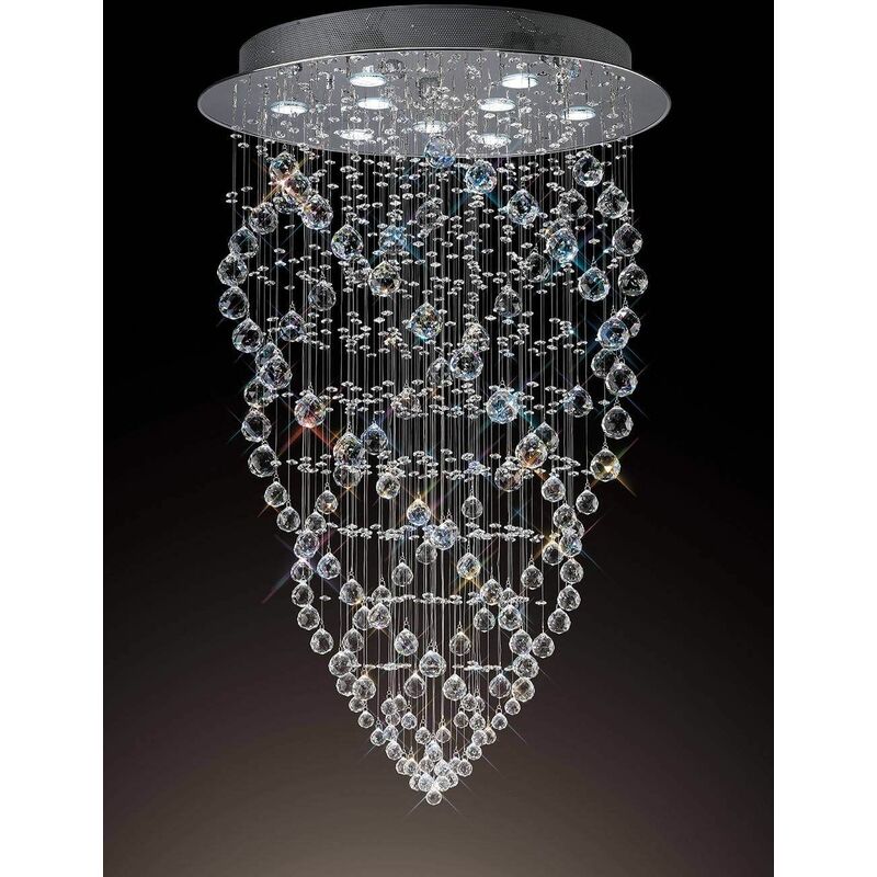 09diyas - Colorado Cone 9 Bulbs Suspension Polished Chrome / Crystal