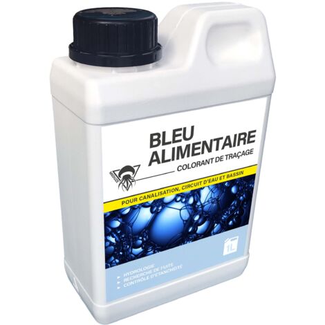 Colorant alimentaire bleu 1L – Prêt à l'emploi pour contrôle d'évacuation et détection de fuites – Sécurisé pour eau potable