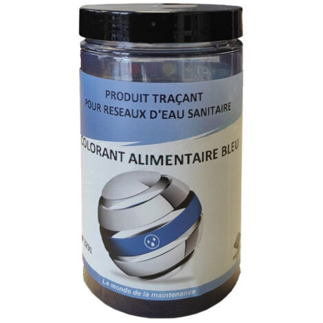 Colorant alimentaire traçant bleu (prêt à l'emploi) pour recherches de fuites - Pot de 180Gr