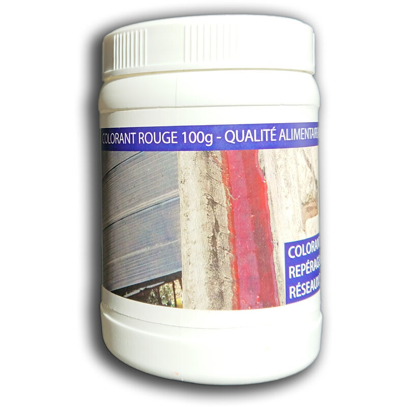 Visio Tech - Colorant de repérage rouge, Pot de 100 g - Colorant E122 soluble dans l'eau
