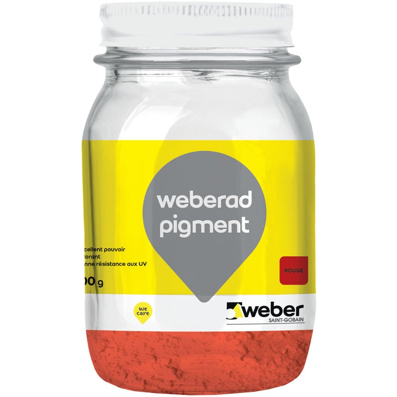 Colorant en poudre pour béton et mortier, Rouge, 900g, Weberad pigment, WEBER