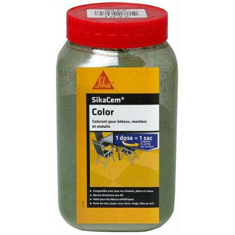Colorant en poudre pour ciment, chaux et plâtre Sikacem Color 700g - Noir SIKA - plusieurs modèles disponibles