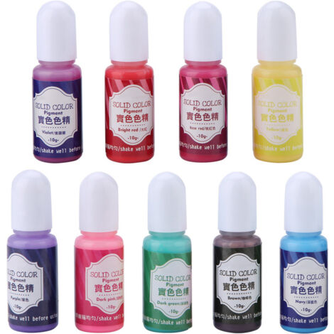 Colorant Époxy UV 10g - 9 Couleurs Vives pour Résine Artisanale DIY et Loisirs Créatifs (B)