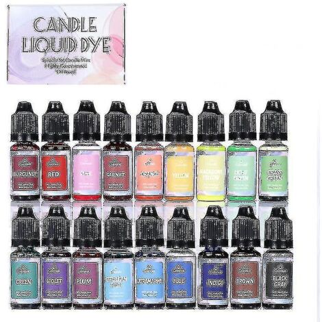 Colorant liquide à base d'huile, 18 couleurs, pour cire, colorants pour bougies aux couleurs vives, colorants naturels hautement concentrés.