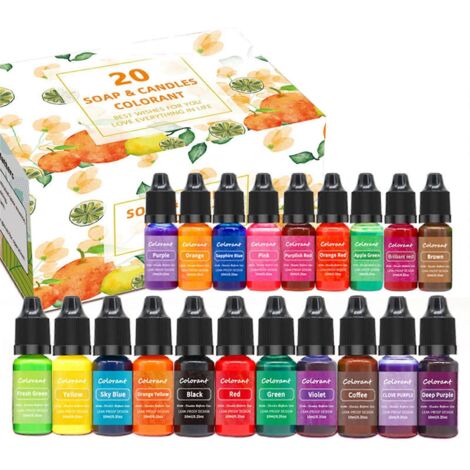 Colorant liquide pour cire de soja, idéal pour la fabrication de bougies maison (10 ml).