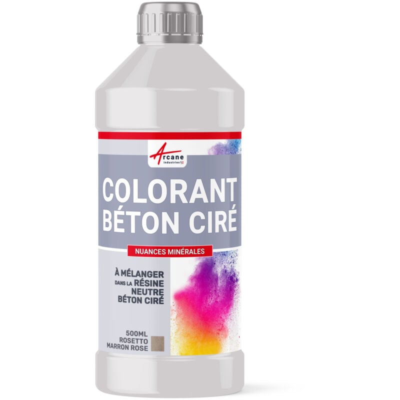 Colorant pour Béton ciré gamme nuances minérales décoration colorant pour béton ciré - 500 ml Rosetto Marron Rose Arcane Industries