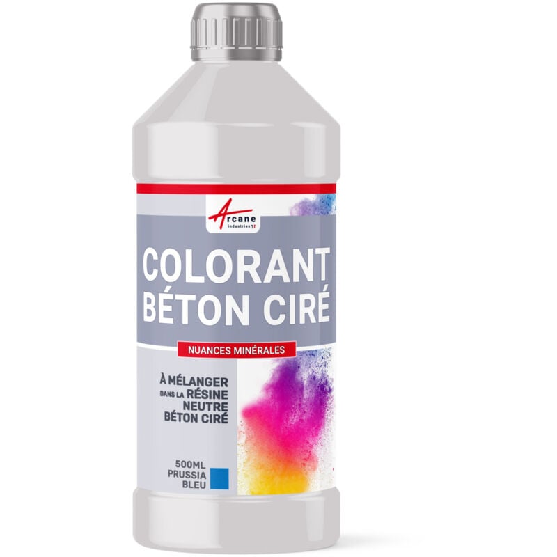Arcane Industries - Colorant pour Béton ciré gamme nuances minérales décoration colorant pour béton ciré - 500 ml Bleu Prusse