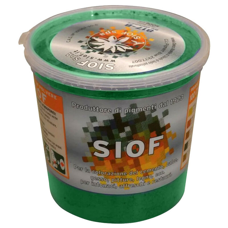 8005 - colorante ossido di ferro 500 grammi siof colore verde pigmento per colorazione cemento, calce, legno Bigmat