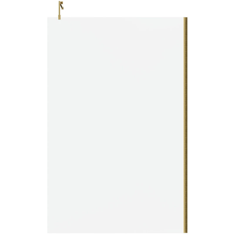 8mm Clear Glass Brushed Brass 1850mm x 1200mm Walk In Shower Screen including Wall Channel and Support Bar - Colore