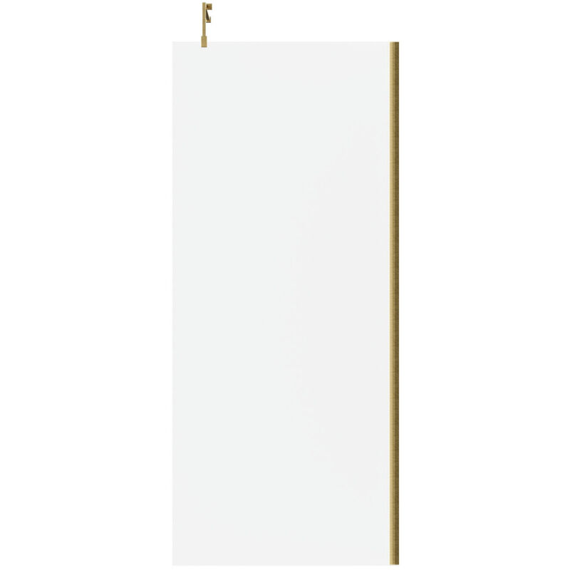 Colore 8mm Clear Glass Brushed Brass 1850mm x 800mm Walk In Shower Screen including Wall Channel and Support Bar