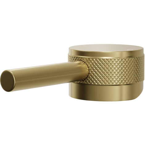 Colore Brushed Brass Industrial Style Mini Mono Basin Mixer Half Knurled Tap Head