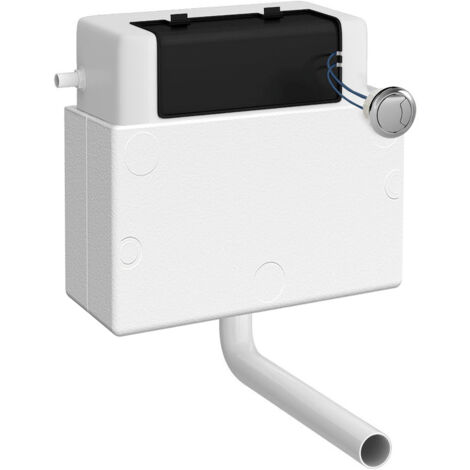 Colore Dual Flush Universal Access Concealed Cistern with Pneumatic Fitting and Polished Chrome Round Push Flush Button