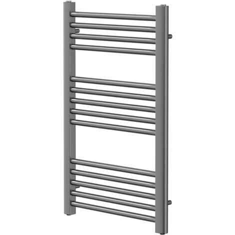 Colore Gunmetal Grey 800mm x 500mm Straight Heated Towel Rail