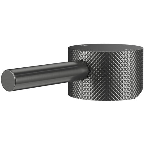 Colore Gunmetal Grey Industrial Style Mini Mono Basin Mixer Fully Knurled Tap Head